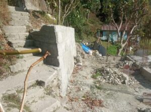 Urgent sale of land with 1 slab and 12 pillars at Ahoo (Ranipool), priced at 50 lakhs.