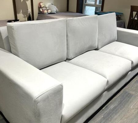 Brand new 3 seater grey sofa for sale with no defects.