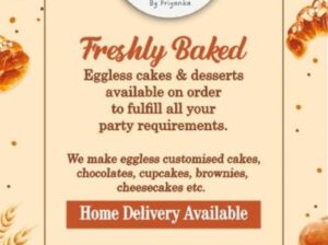 Fresh cakes are available for order with home delivery.