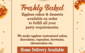 Fresh cakes are available for order with home delivery.