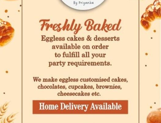 Fresh cakes are available for order with home delivery.
