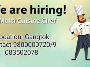 Indian & Chinese chef needed for Restro Bar in Tadong.