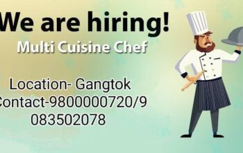Indian & Chinese chef needed for Restro Bar in Tadong.