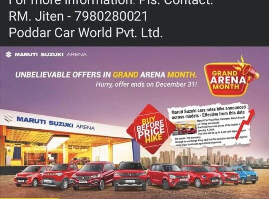 Maruti Suzuki Arena has unbelievable offers in the Grand Arena month, ending on December 31st.