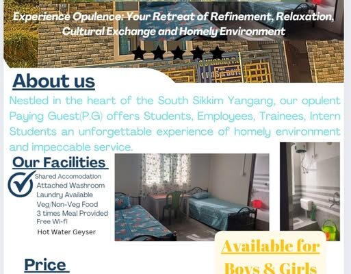 Sukrana Paying Guest accommodation is available in Upper Yangang.