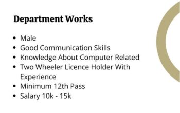 Job vacancy at Z&C Enterprise for department works.