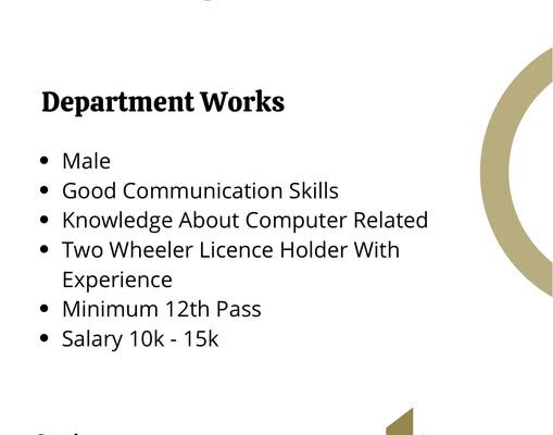 Job vacancy at Z&C Enterprise for department works.