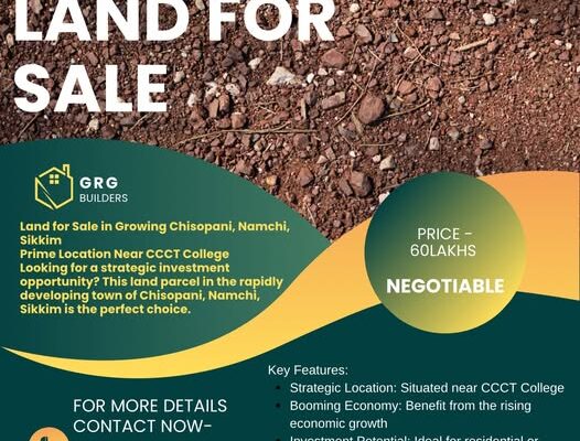 Land for sale in Chisopani, Namchi, Sikkim near CCCT College, ideal for residential or commercial development.