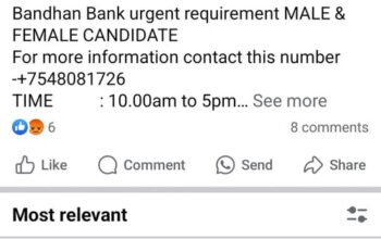 Bandhan Bank is looking for male and female candidates.