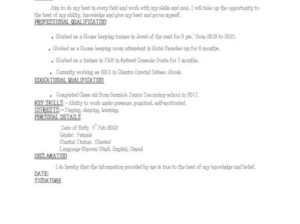 A person with 3-4 years of housekeeping experience is seeking a job in the hotel line in Bhoogari.