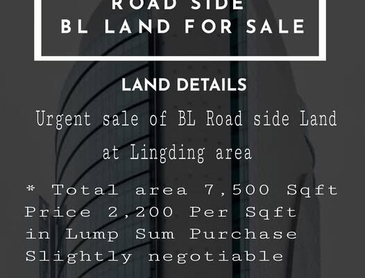 BL roadside land is for sale in the Lingding area of Gangtok.