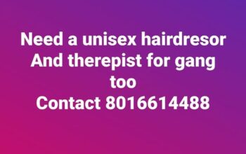 A unisex hairdresser and therapist is needed for Gangtok, Sikkim.