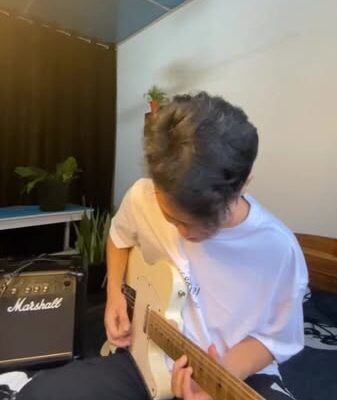 An electric guitar, Fender Squier Affinity Series Telecaster with a recently added new original Fender Telecaster pickup selector, is for sale.